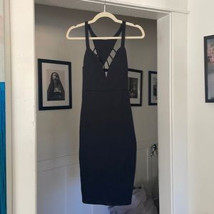 Sexy Knee Length Black Little Dress with Strappy Back